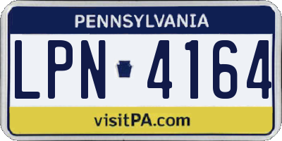 PA license plate LPN4164