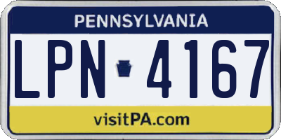 PA license plate LPN4167