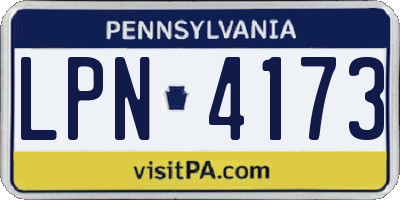 PA license plate LPN4173