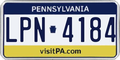 PA license plate LPN4184
