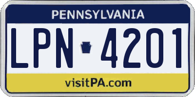 PA license plate LPN4201