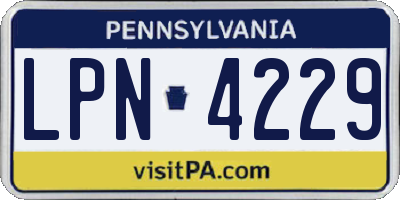 PA license plate LPN4229