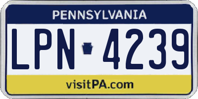 PA license plate LPN4239