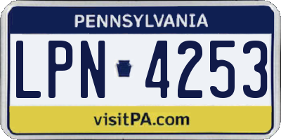 PA license plate LPN4253