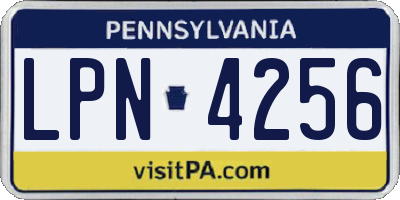 PA license plate LPN4256
