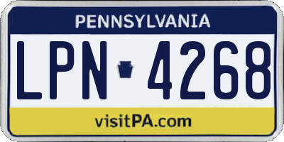 PA license plate LPN4268