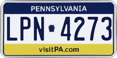 PA license plate LPN4273