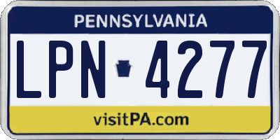 PA license plate LPN4277