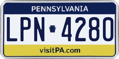 PA license plate LPN4280