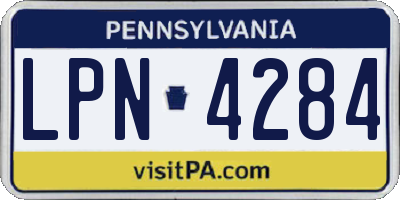 PA license plate LPN4284