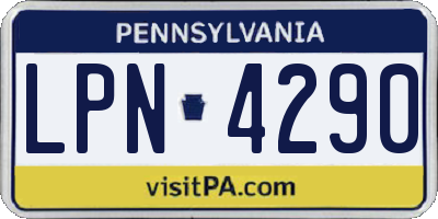 PA license plate LPN4290