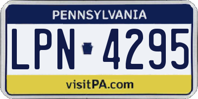 PA license plate LPN4295
