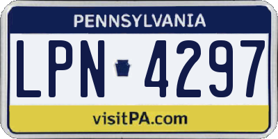 PA license plate LPN4297