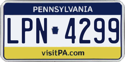 PA license plate LPN4299