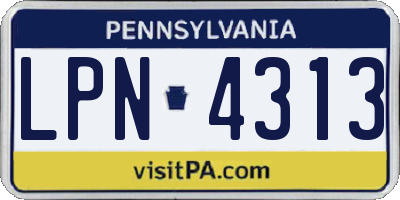 PA license plate LPN4313