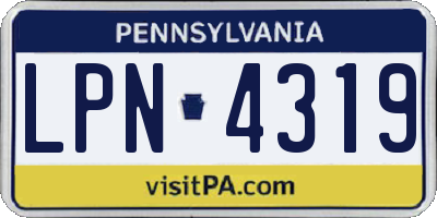 PA license plate LPN4319