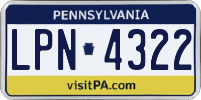 PA license plate LPN4322