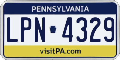 PA license plate LPN4329
