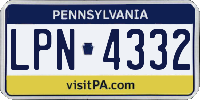 PA license plate LPN4332