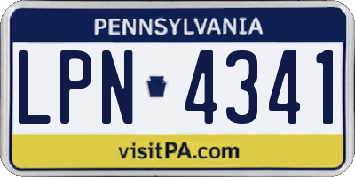 PA license plate LPN4341