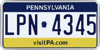 PA license plate LPN4345