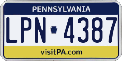 PA license plate LPN4387