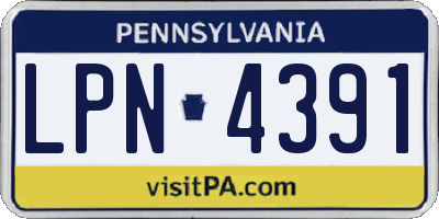 PA license plate LPN4391