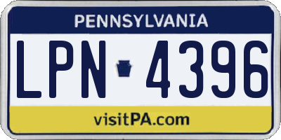 PA license plate LPN4396