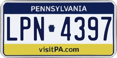 PA license plate LPN4397