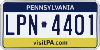 PA license plate LPN4401