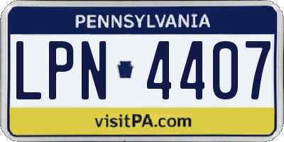 PA license plate LPN4407