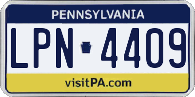 PA license plate LPN4409
