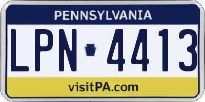 PA license plate LPN4413