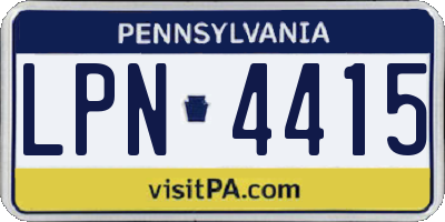 PA license plate LPN4415
