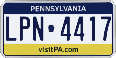 PA license plate LPN4417