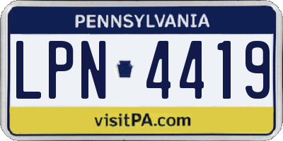 PA license plate LPN4419