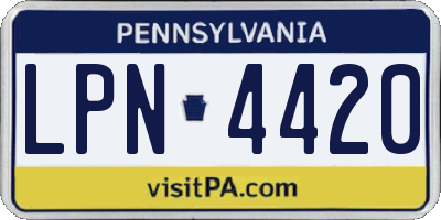 PA license plate LPN4420
