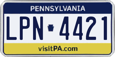 PA license plate LPN4421