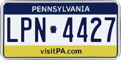 PA license plate LPN4427