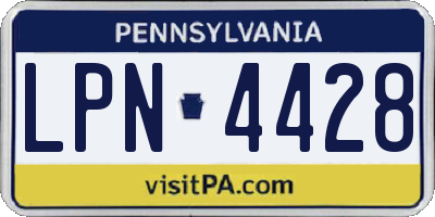 PA license plate LPN4428