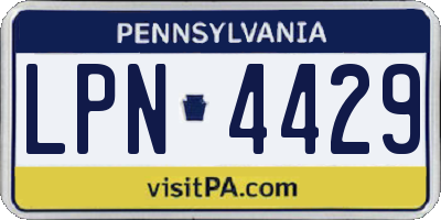 PA license plate LPN4429