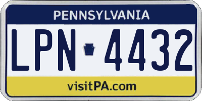 PA license plate LPN4432