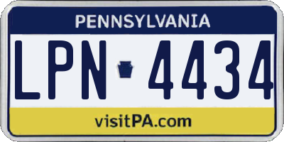 PA license plate LPN4434
