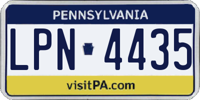 PA license plate LPN4435