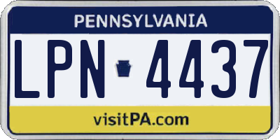 PA license plate LPN4437