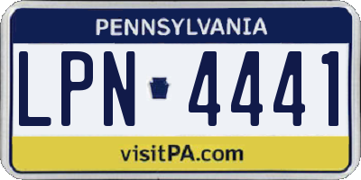 PA license plate LPN4441