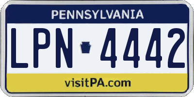 PA license plate LPN4442