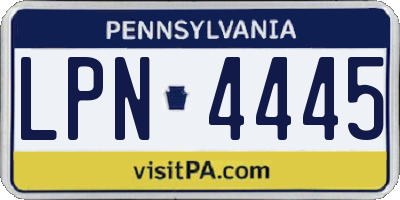 PA license plate LPN4445