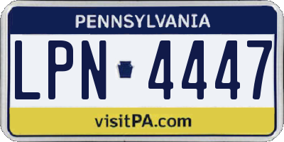 PA license plate LPN4447