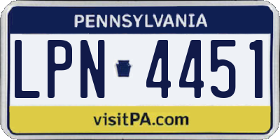 PA license plate LPN4451
